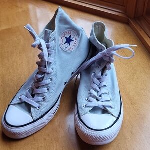 Converse Light Blue High-Tops with White Accents Men's Size 7 Women's Size 9